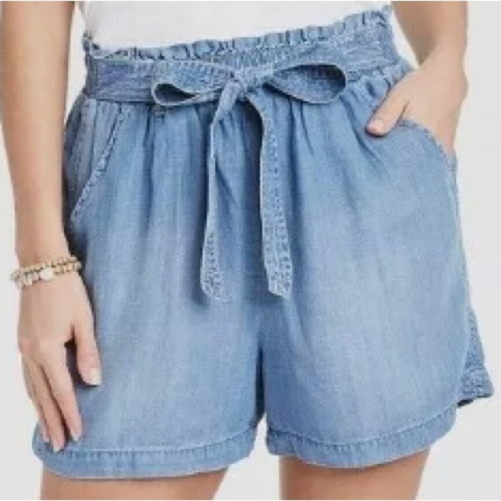 Knox Rose Paperbag Elastic Waist Belted Shorts